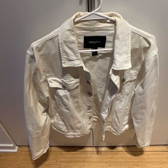 Men’s Cream Denim Jacket - Picture 3 of 3